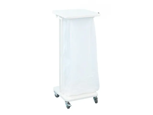 Support sac poubelle Mobile Saekko Boy avec Couvercle 60L Blanc