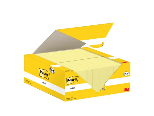 Memoblok 3M Post-it 653-CY 38x51mm geel voordeelpak