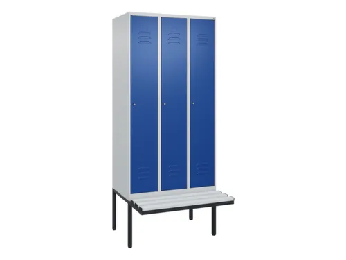 locker met bank,HxBxD 2120x900x815mm,3vak,vak B 300mm,cil.-slot