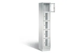 Lockerkast 1800x320x500mm 1x5 vakken Cilinderslot, Sokkel, RAL7035