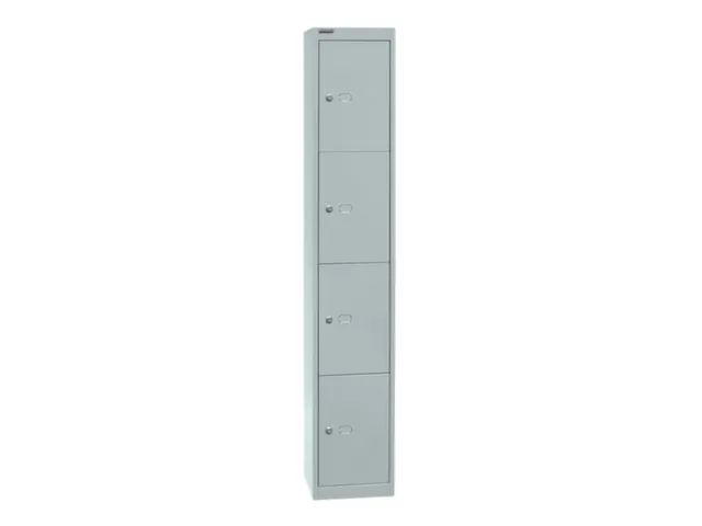 lockerkast,HxBxD 1802x305x305mm,1x4vakken,cil.-slot,romp lichtgrijs