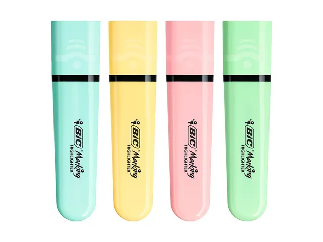 Markeerstift Bic blister à 4 pastelkleuren