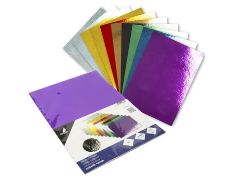 Metallic karton Kangaro pak 10 vel A4 assorti kleuren 300 grams