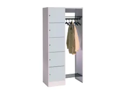 Garderobe Vakkenkastsysteem 1950x960x480mm 5 Vakken 5 Hangers