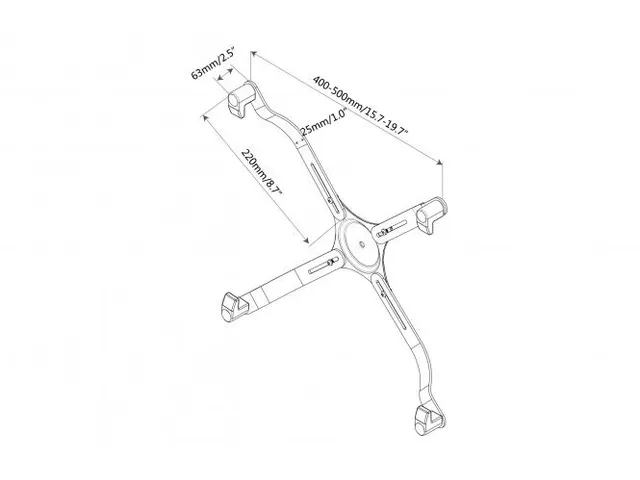 VESA-adapter voor monitoren zonder VESA-bevestiging 75x75 en 100x100