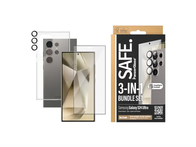 PanzerGlass SAFE. by 3-in-1 Bundle Samsung Galaxy S24 Ultra, Samsun