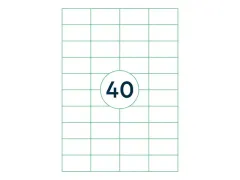 OUTLET Etiketten Zelfklevend Wit 40 op A4 52.5x29.7mm 1000 Vel