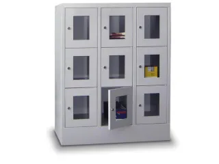 lockerkast,HxBxD 855x1200x500mm,3x2vakken,RAL7035,front RAL3000 - 3