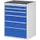 ladekast 1035x770x650mm 6laden cilinderslot RAL7035 RAL5010 metaal