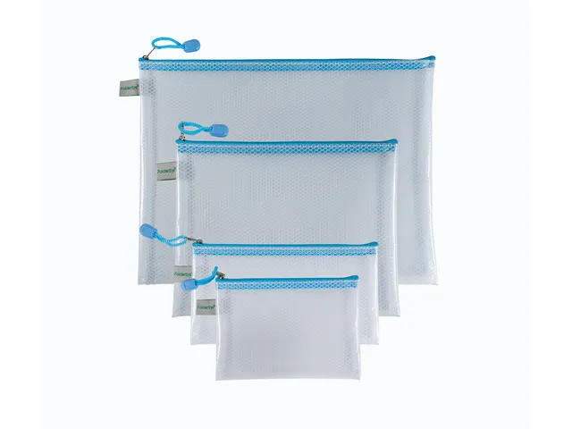Pochette zip Foldersys EVA A4 bleu pastel