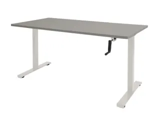 Dextro Slinger Bureau Zit-sta T-poot 160x80 Licht Grijs 25mm Wit - 1