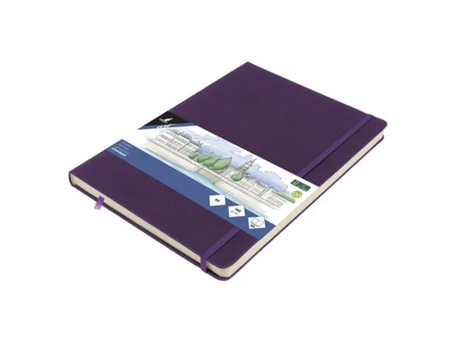 Schetsboek Kangaro A4 purple heart PU HC 80 vel 140gr roomwit met elas