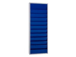 orderplanner,20vakken,HxBxD 1278x554x74mm,plank(en) plaatstaal,blauw