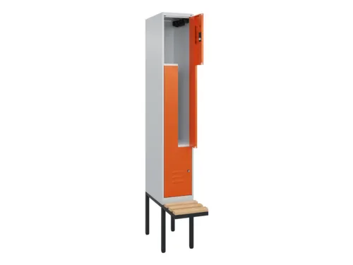 Z-garderobekast,HxBxD 2120x300x815mm,2vak,vak B 300mm,cil.-slot