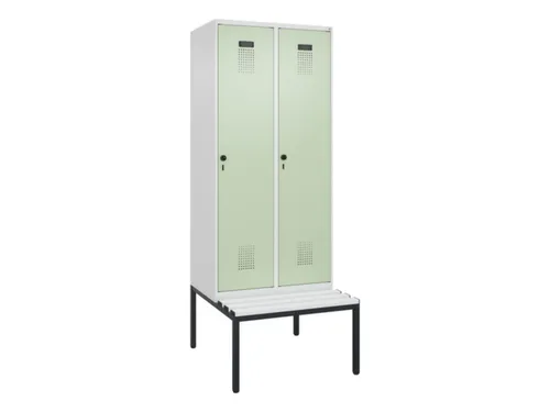 locker met bank,voor scheiding van kleding,HxBxD 2120x800x815mm,2vak