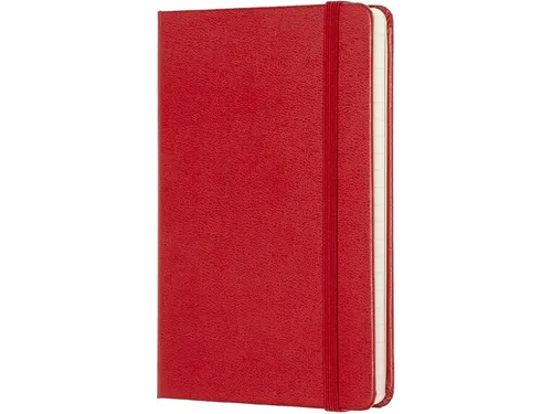 Notitieboek Moleskine pocket 90x140mm lijn hard cover scarlet red