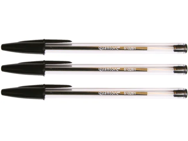 Balpen Quantore Stick zwart medium
