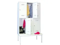 banklocker,dubbeldeks,HxBxD 2150x1200x800mm,RAL7035,front RAL7035