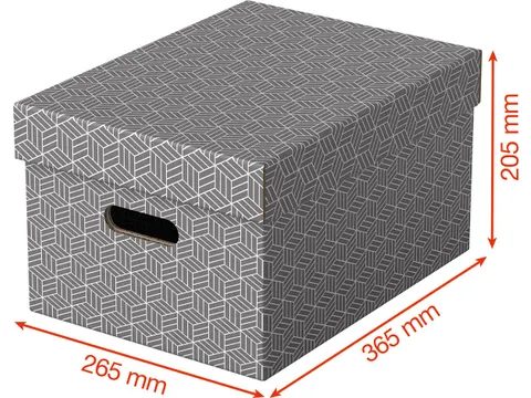 Home opbergdoos 26,5 x 36,5 x 20,5 cm grijs 3 stuks
