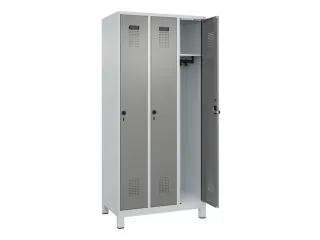 locker,HxBxD 1950x900x500mm,3vak,vak B 300mm,draaigrendel,voeten - 2