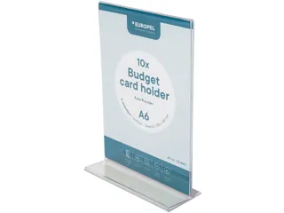 Kaarthouder Budget T-Standaard A6 1,5mm Staand Acryl set van 10 stuks - 1