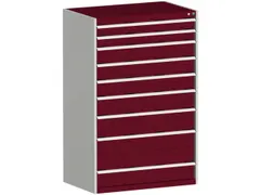 ladekast HxBxD 1600x1050x650mm 9laden RAL7035 front RAL3004