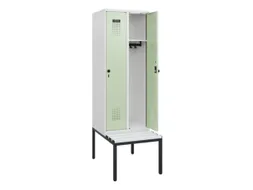 locker met bank,HxBxD 1950x600x815mm,2vak,vak B 300mm,draaigrendel