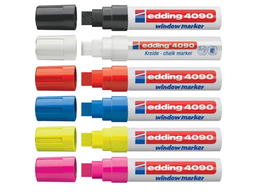 Viltstift edding 4090 window schuin zwart 4-15mm op blister