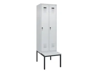 locker met bank,HxBxD 2120x600x815mm,2vak,vak B 300mm,draaigrendel - 2