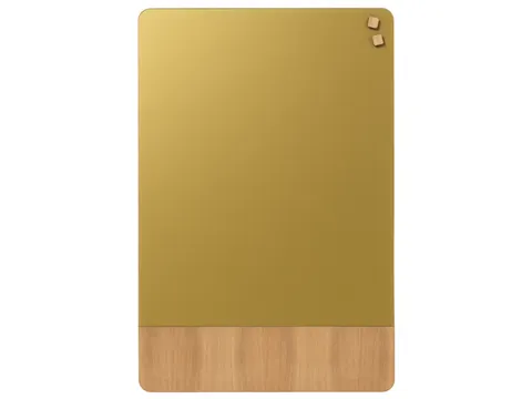 Glasmagneetbord Naga 60x80cm goud/eiken afgeronde hoeken