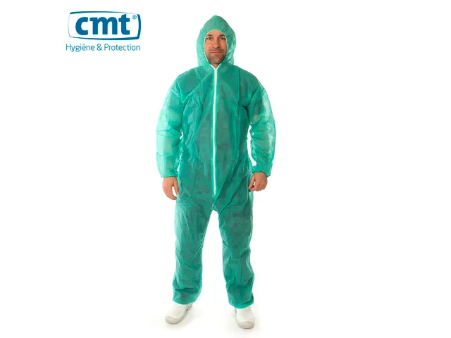 Combinaison fermeture éclair PP non tissé XXXL regular vert 50pcs