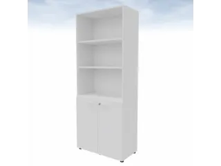 kantoorkast,HxBxD 2140x860x450mm,4xhouten vloer,5ordnerhoogte,romp wit - 3