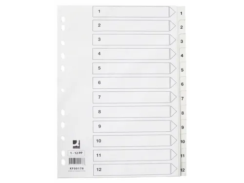 Tabbladen PP Set 1-12 Met Indexblad A4 11-Gaats Wit Personaliseerbaar
