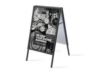 Stoepbord 70x100cm Design Zwart Rechte Hoek 32mm - 1