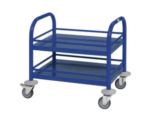 Serveerwagen,Draagverm. 80Kg,2Etage(S),Staaletage,Blauw - 1