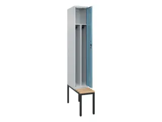 locker met bank,voor scheiding van kleding,HxBxD 2120x300x815mm,1vak - 1