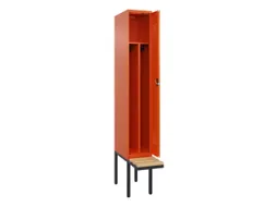 locker met bank,voor scheiding van kleding,HxBxD 2120x300x815mm,1vak