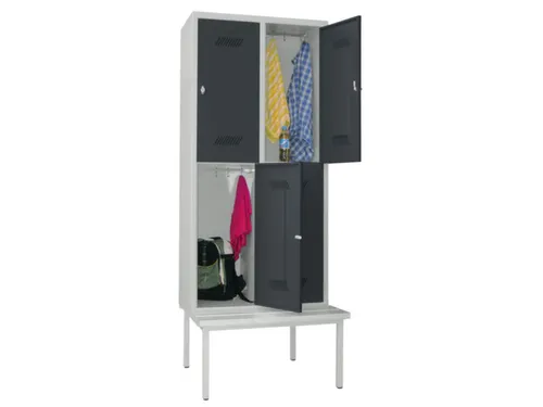 banklocker,dubbeldeks,HxBxD 2150x800x800mm,RAL7035,front RAL7016