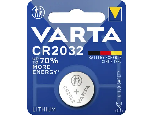 Batterij Varta knoopcel CR2032 lithium 3V blister à 1 stuk