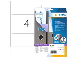 HERMA 10165 Rugetiket breed 192x61mm Verwijderbaar Wit 100 stuks - 1