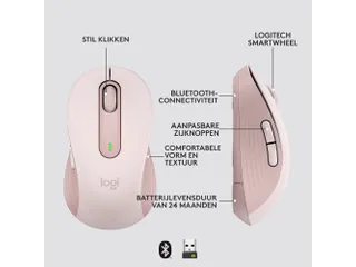 Logitech Signature M650 Muis Maat L Roze - 8