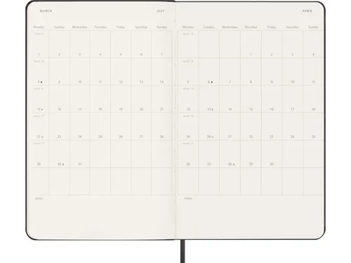 Agenda 2027 Moleskine 12M Planner Weekly 7dag/2pagina's large hc black