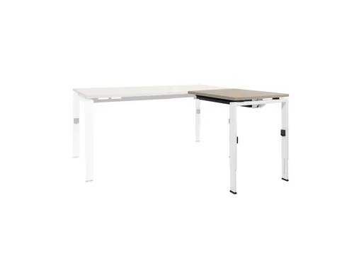 Bureau Linesto N4 aanbouwtafel 80x60cm robson eiken 25mm wit