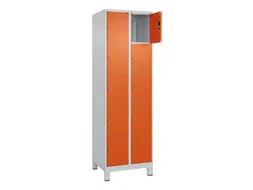 lockerkast,HxBxD 1950x600x500mm,2x5vakken,vak B 300mm,cil.-slot,voeten
