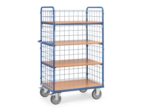 Etagewagens 4 Etages 8411-1 Hout 600kg Laadvlak 1000x600mm Ral5007