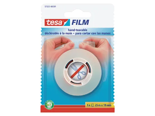 Plakband Tesa film 19mmx25m handinscheurbaar blister