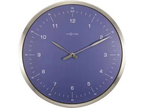 Wandklok NeXtime 60 minutes Ø33cm metaal blauw streep/cijfers