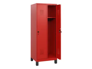 schoollocker,HxBxD 1630x600x500mm,2vak,vak B 300mm,draaigrendel,voeten - 1