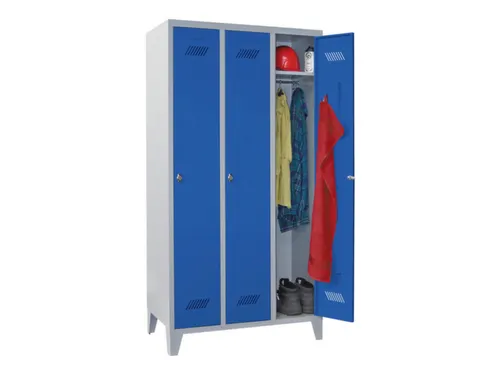 locker,HxBxD 1850x900x500mm,3vak,vak B 300mm,RAL7035,front RAL5010