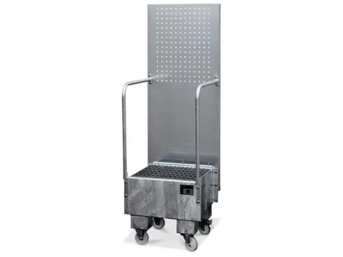 verrijdbare opvangbak,v. 1x60l vat,opvangvol. 60l,HxBxD 1775x590x570mm